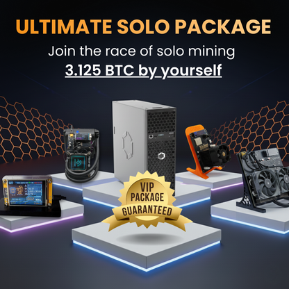 Miner hardware setup with 'Ultimate Solo Package'