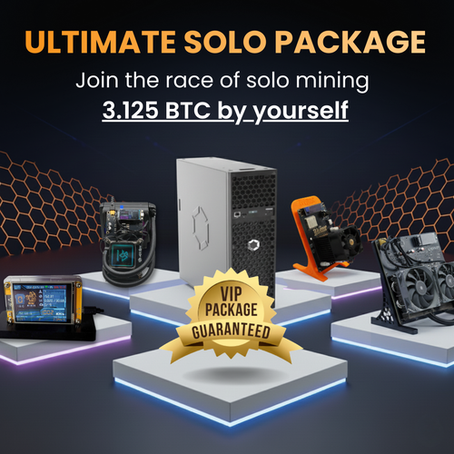 Miner hardware setup with 'Ultimate Solo Package'
