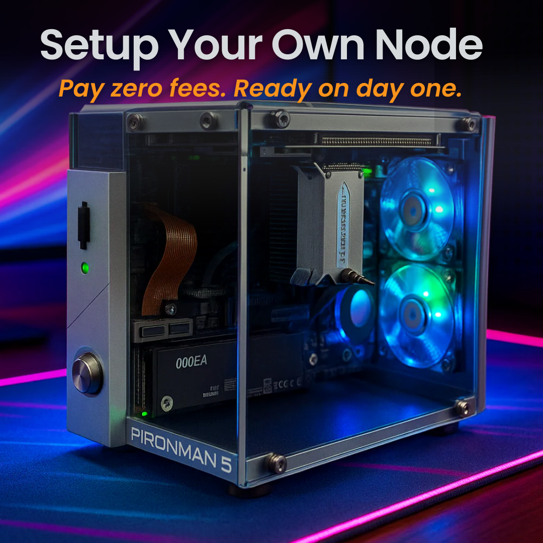 Computer hardware setup with glowing components on a dark background